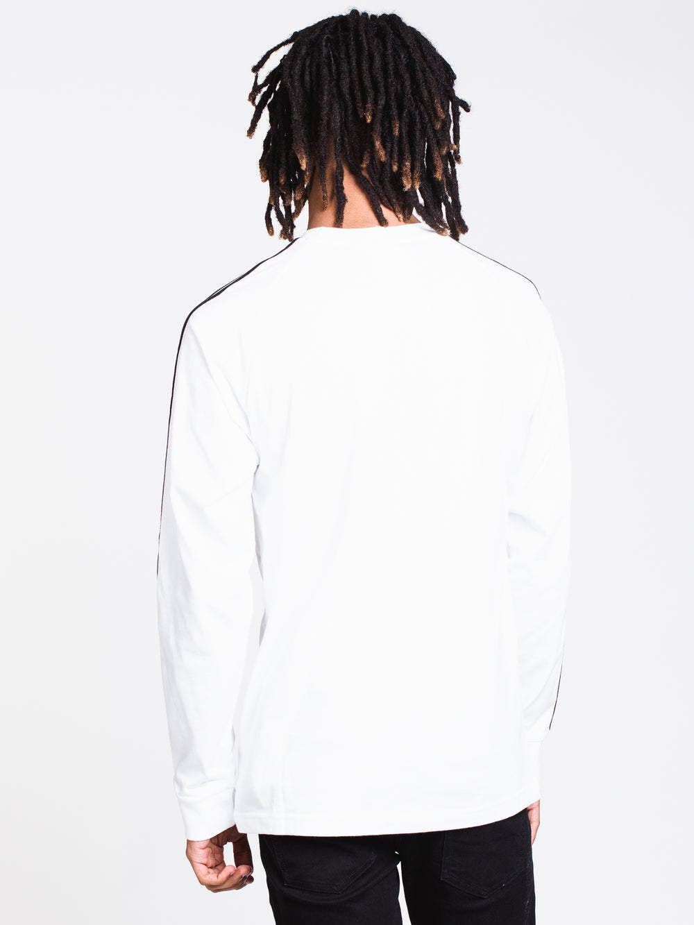 MENS 3STRIPE LONG SLEEVET-SHIRT- WHITE