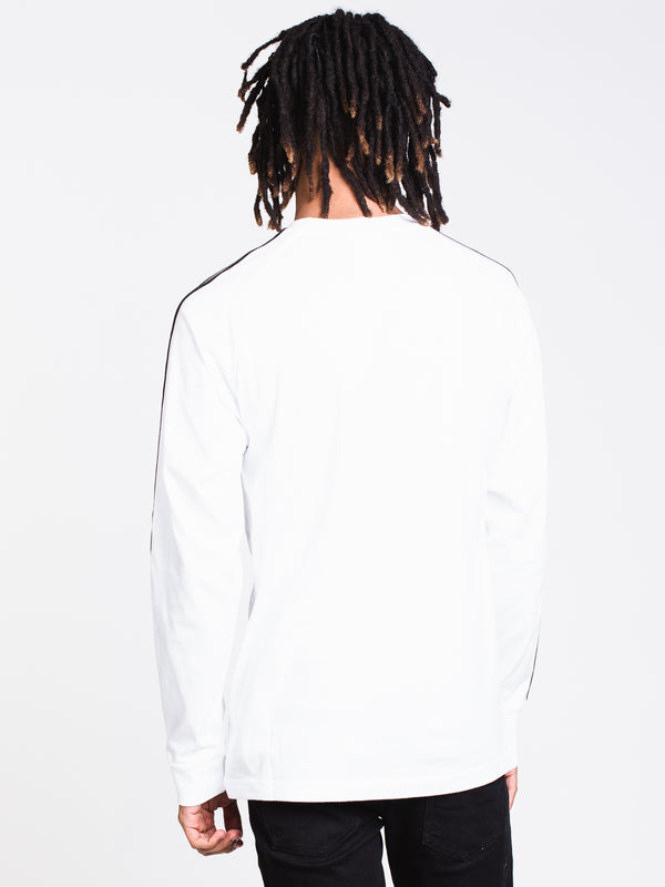 MENS 3STRIPE LONG SLEEVET-SHIRT- WHITE