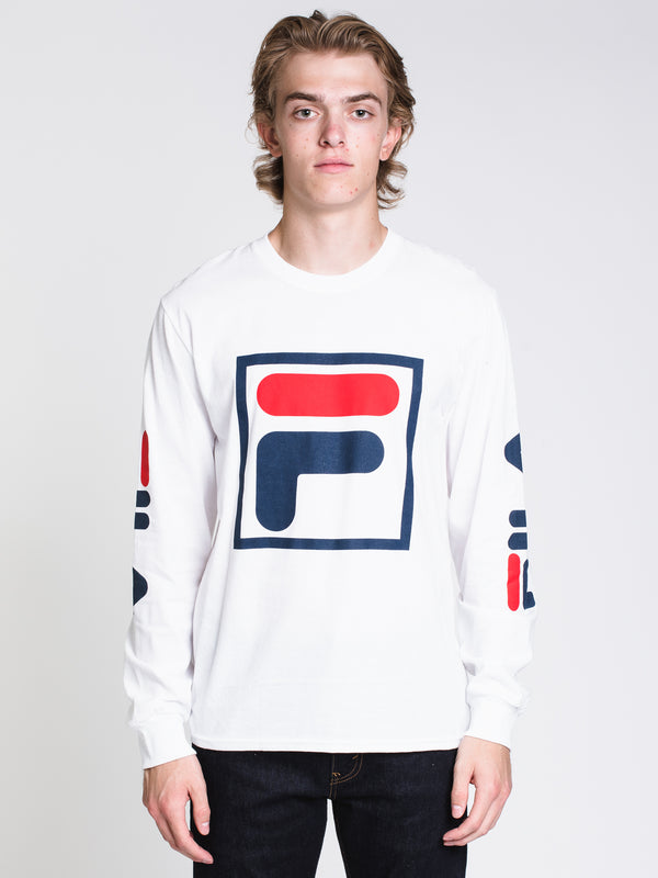MENS CHEZ LONG SLEEVET-SHIRT- WHITE/NAVY/RED