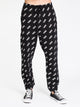 MENS DISTORTED ALL OVER PRINT FLEECE PANT - BLACK
