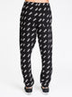 MENS DISTORTED ALL OVER PRINT FLEECE PANT - BLACK